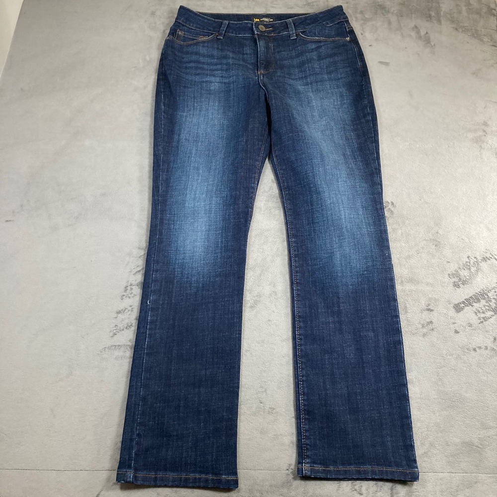 Lee Secretly Shapes Regular Fit Straight Leg Mid Rise Dark Wash Jeans 12M